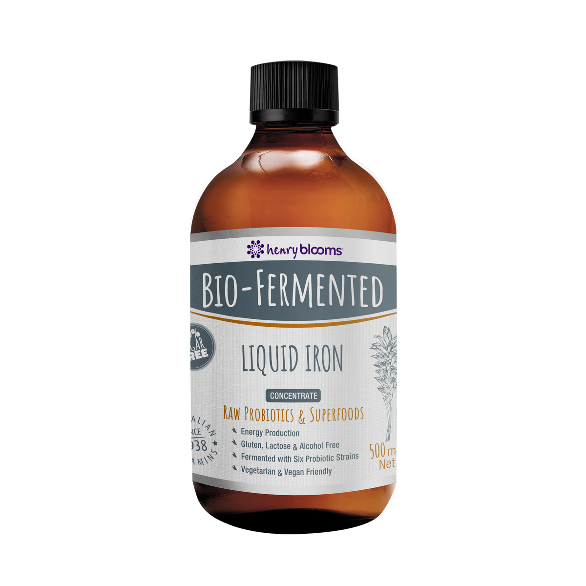 Henry Blooms Bio Fermented Liquid Iron Concentrate 500mL