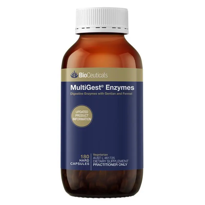 Bioceuticals MultiGest Enzymes 180 Capsules (Expiry 12/2026)
