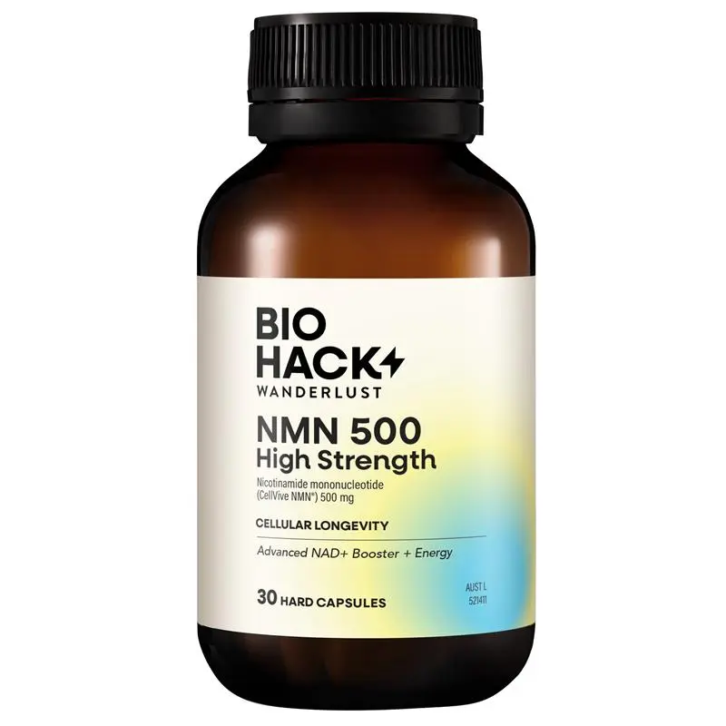 BioHack Wanderlust NMN 500 High Strength 30 Capsules