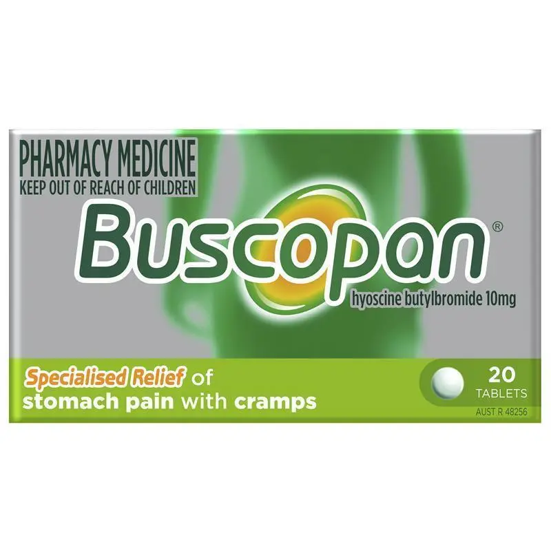 Buscopan Stomach Cramps Pain Relief 10mg Tablets 20 Pack (Limit ONE per Order)