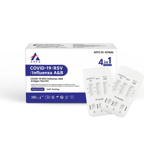 AHPC Covid 19, RSV, Influenza A & B Rapid Antigen Test Nasal (Nasal Swab) 6 Pack
