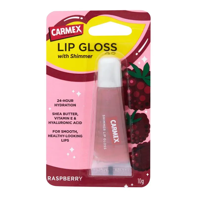 Carmex Lip Gloss with Shimmer Tube Raspberry 10g