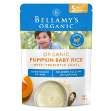 Load image into Gallery viewer, Bellamy&#39;s Organic Pumpkin Baby Rice with Prebiotic (GOS) 5+ Months 125g (expiry 3/10/24)