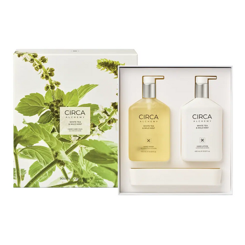 Circa Alchemy White Tea and Wild Mint Hand Care Duo Set 900mL