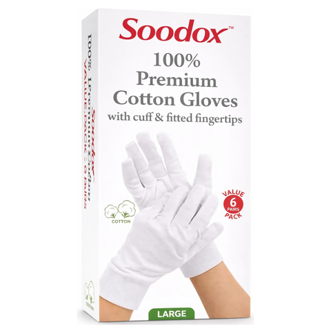 Soodox 100% Cotton Gloves 6 Pack