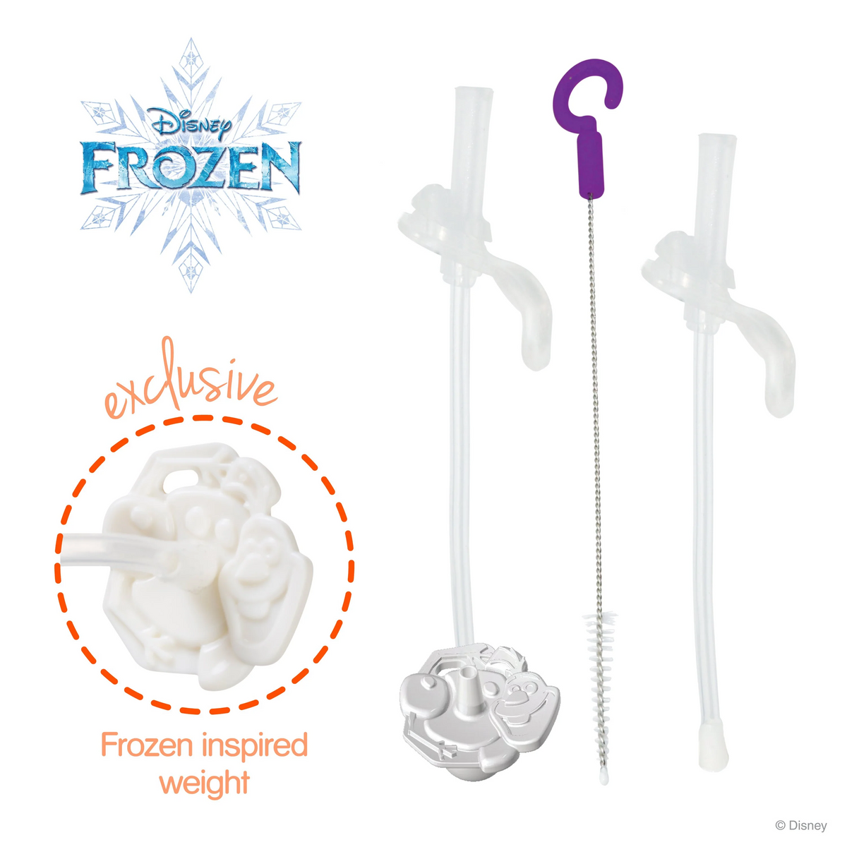 B.Box Disney Sippy Cup Replacement Straw Pack Olaf