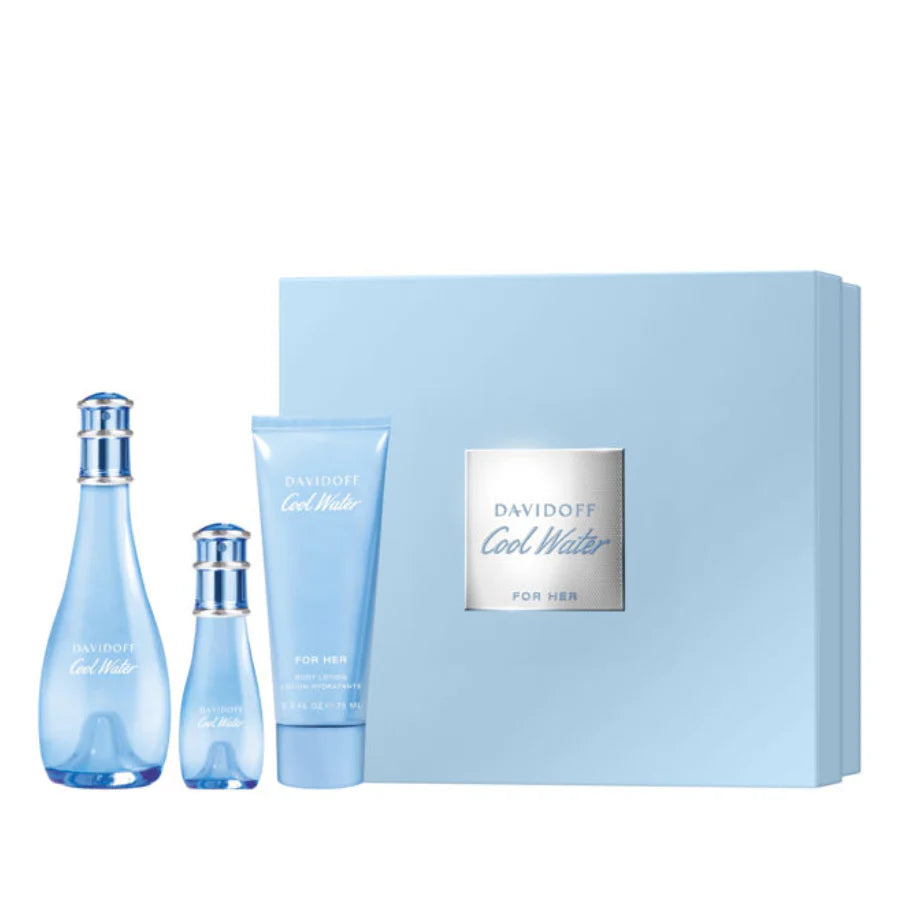 Davidoff Cool Water for Women Eau de Toilette 100mL 3 Piece Gift Set