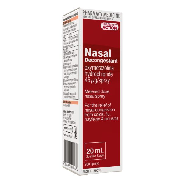 Pharmacy Action Nasal Decongestant Spray 20mL (Limit ONE per Order)