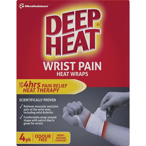 Deep Heat Wrist Pain Heat Wraps 4 Pack