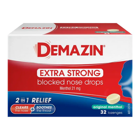 Demazin Extra Strong Blocked Nose Drops Original Menthol Lozenges