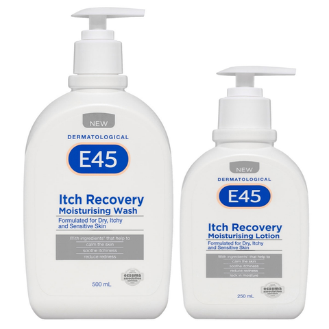 E45 Itch Recovery Moisturising Body Wash 500mL + Lotion 250mL - Special Bundle