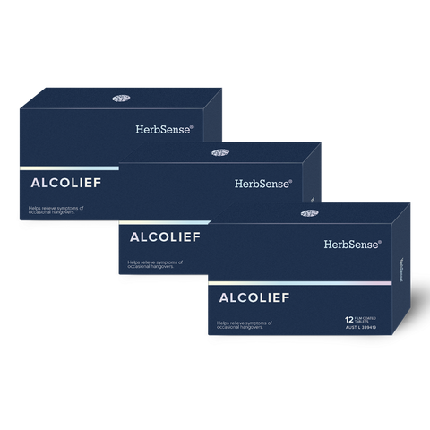 Herbsense Alcolief 3 x 12 Film Coated Tablets - Special Bundle
