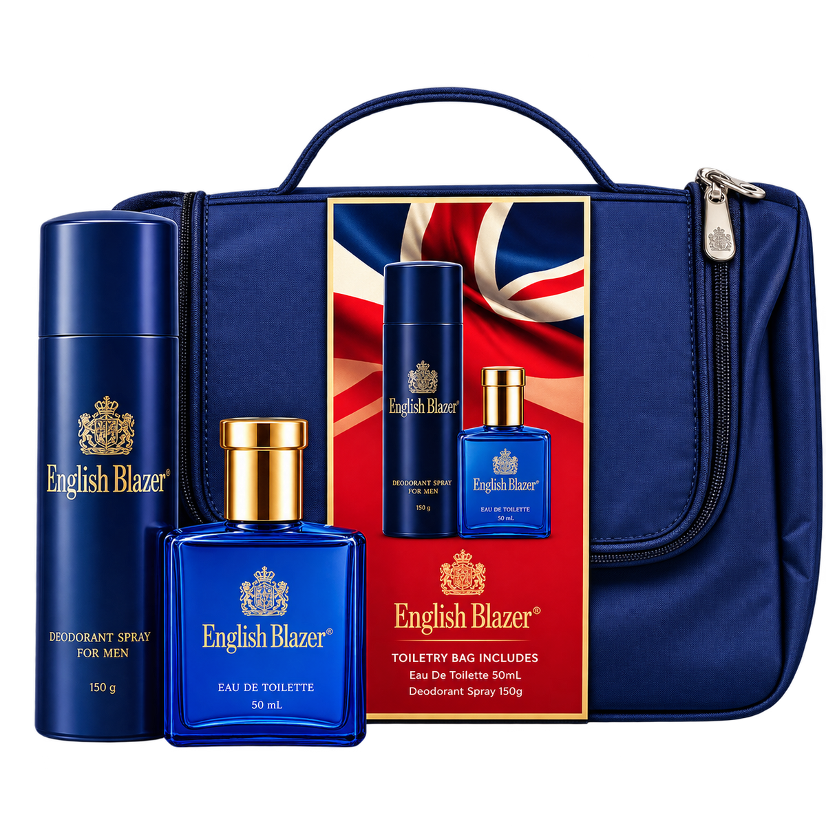 English Blazer Eau de Toilette 50mL + Deodorant Spray 150g + Toiletry Bag