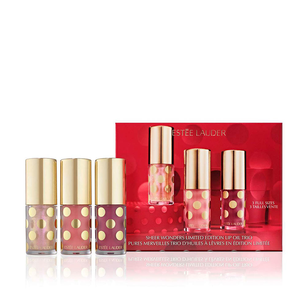 ESTEE LAUDER Sheer Wonders Limited Edition Lip Oil Trio 3 x 6 mL Holiday 2025 Gift Set