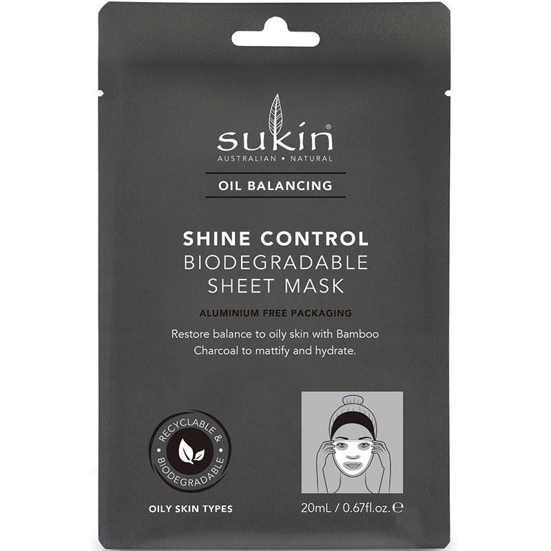 Sukin Oil Balancing Shine Control Biodegradable Sheet Mask 25mL
