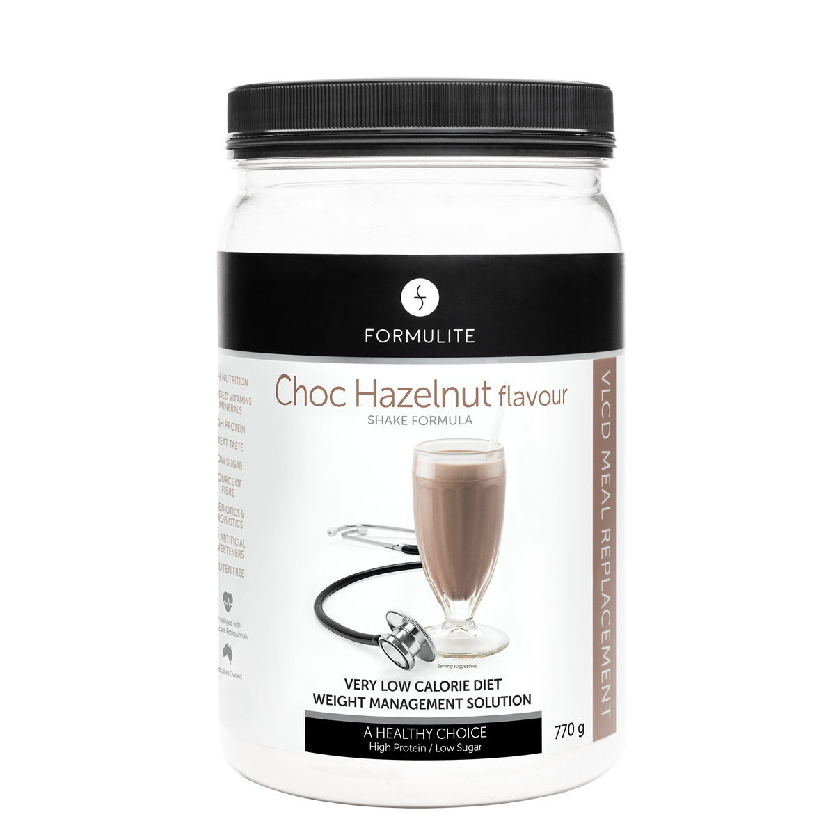 Formulite Meal Replacement Tub - Choc Hazelnut Flavour 770g - 14 Serves