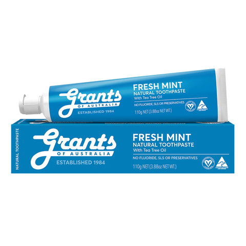 Grants Of Australia Natural Toothpaste Fresh Mint with Tea Tree Oil 110g