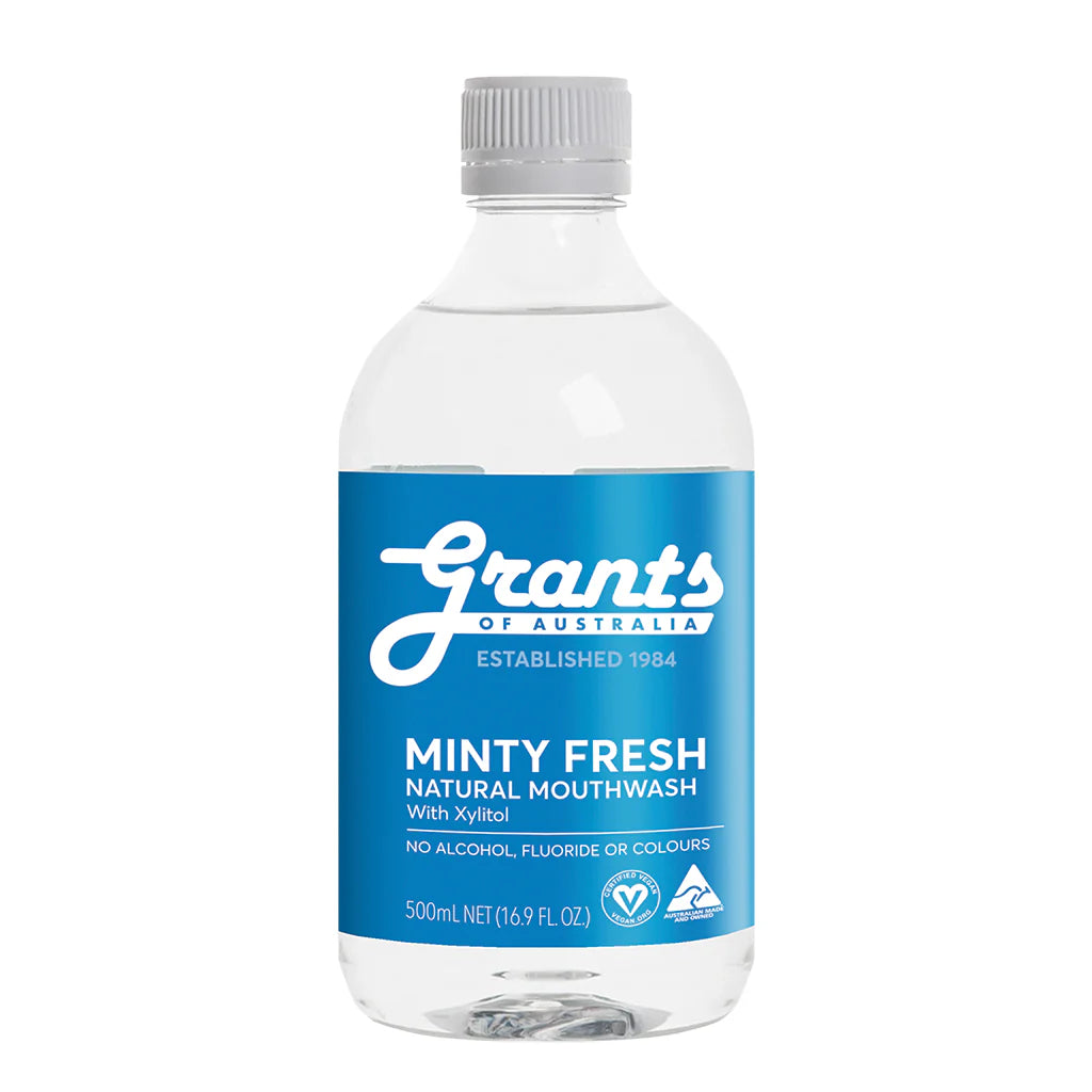 Grants Of Australia Minty Fresh Natural with Xylitol Mouthwash 500mL