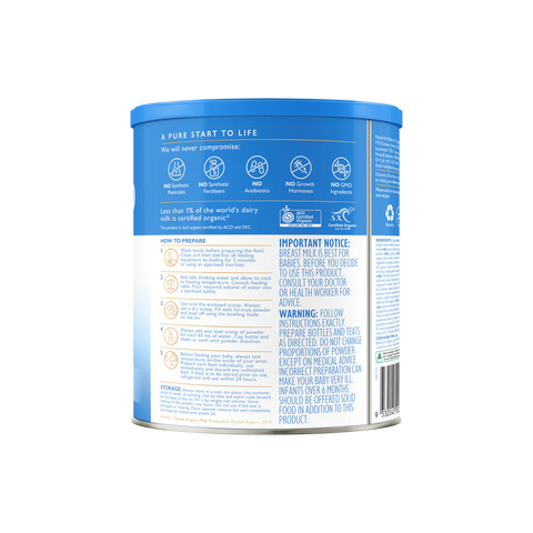 Bellamy’s Organic Guard Step 1 Infant Formula 800g