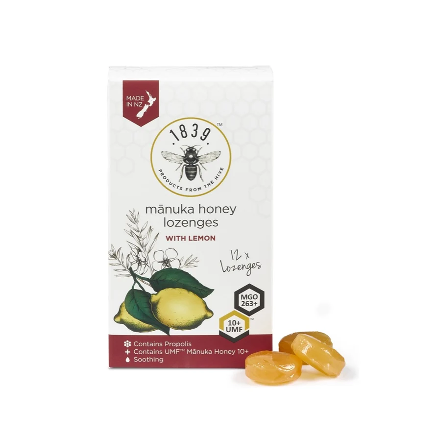 1839 UMF 10+ / MGO 260+ Manuka Honey with Lemon 12 Lozenges