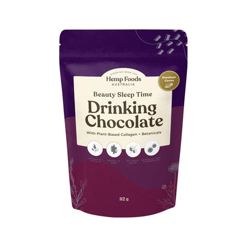 Hemp Foods Australia Drinking Chocolate Beauty Sleep Time With Plant-Based Collagen + Botanicals