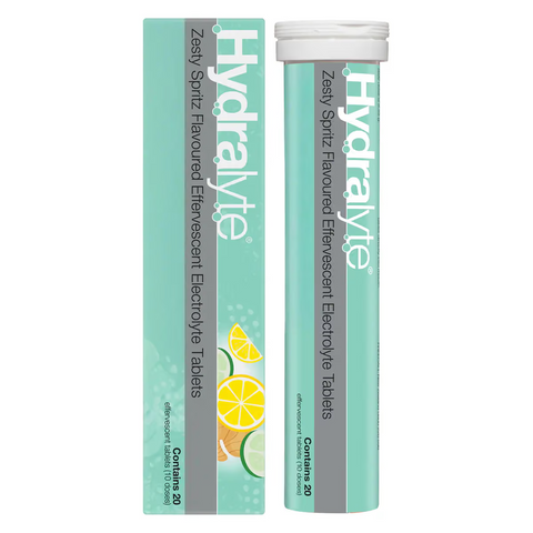 Hydralyte Effervescent Electrolyte Tablets Zesty Spirit 20 Pack