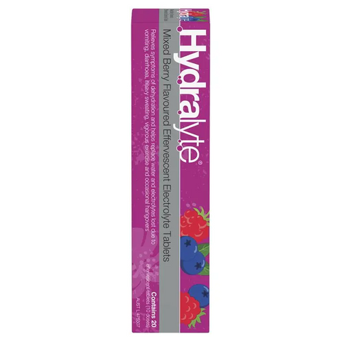 Hydralyte Electrolyte Effervescent Mixed Berry Flavoured 20 Tablets