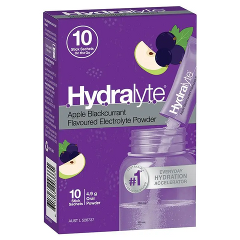 Hydralyte Electrolyte Powder Apple Blackcurrant 4.9g x 10 Pack