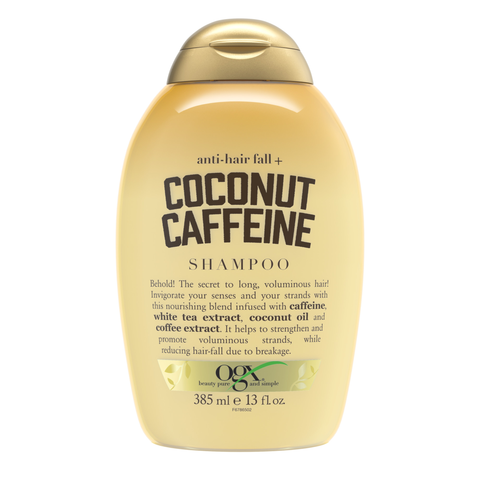 OGX Anti Hair Fall + Coconut Caffeine Strengthening Shampoo For Damaged & Fine Hair 385mL