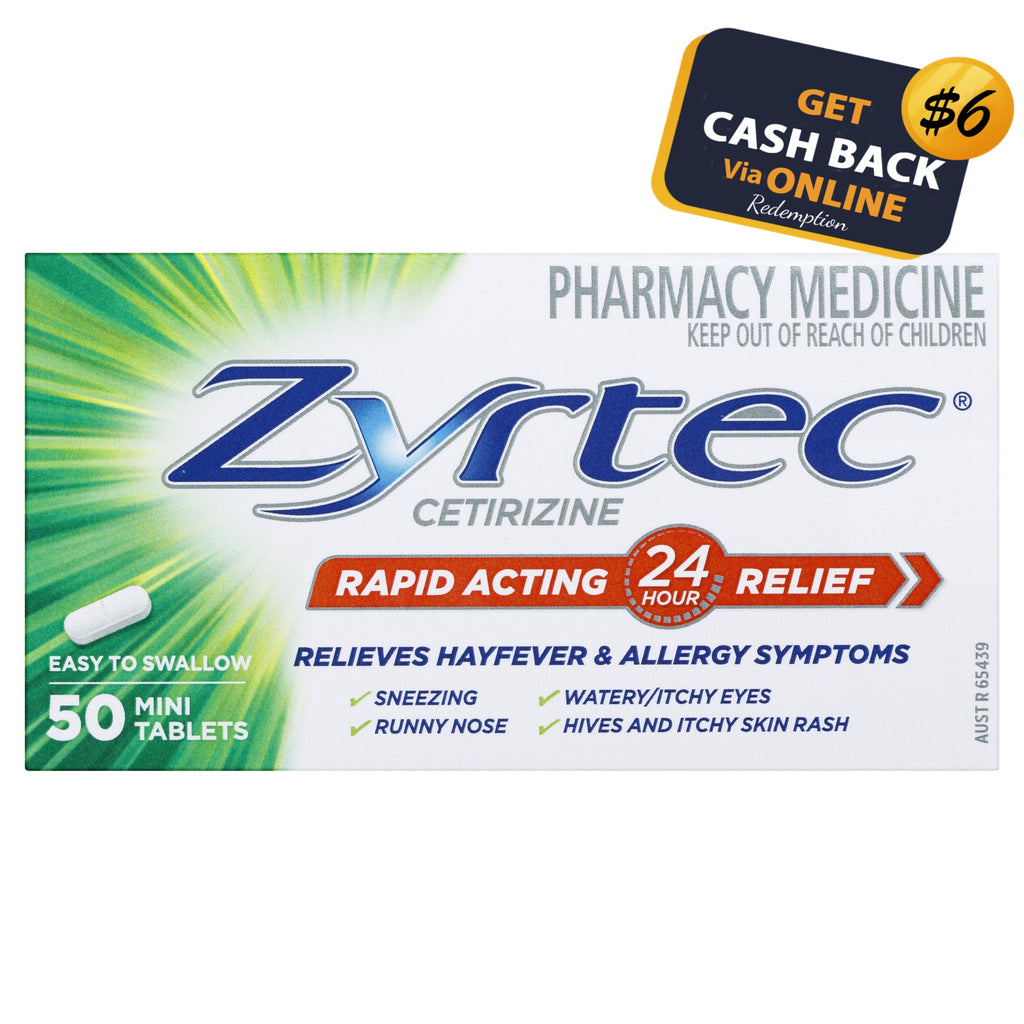 Zyrtec Rapid Acting Relief 50 Mini Tablets (LIMIT of ONE per Order)