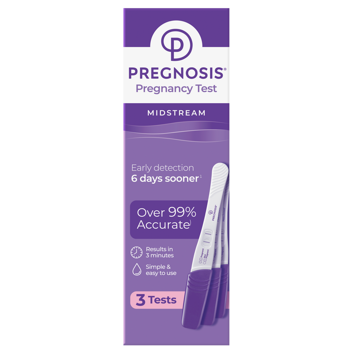 Pregnosis Midstream 3 Pregnancy Tests