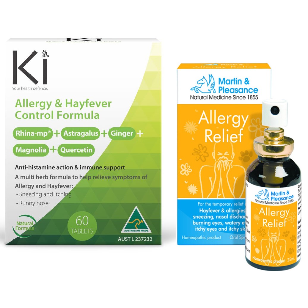 Martin & Pleasance Ki Allergy & Hayfever Control Formula 60 Tablets + Allergy Relief Spray 25mL - Special Bundle