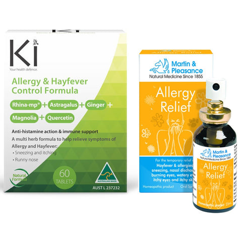 Martin & Pleasance Ki Allergy & Hayfever Control Formula 60 Tablets + Allergy Relief Spray 25mL - Special Bundle