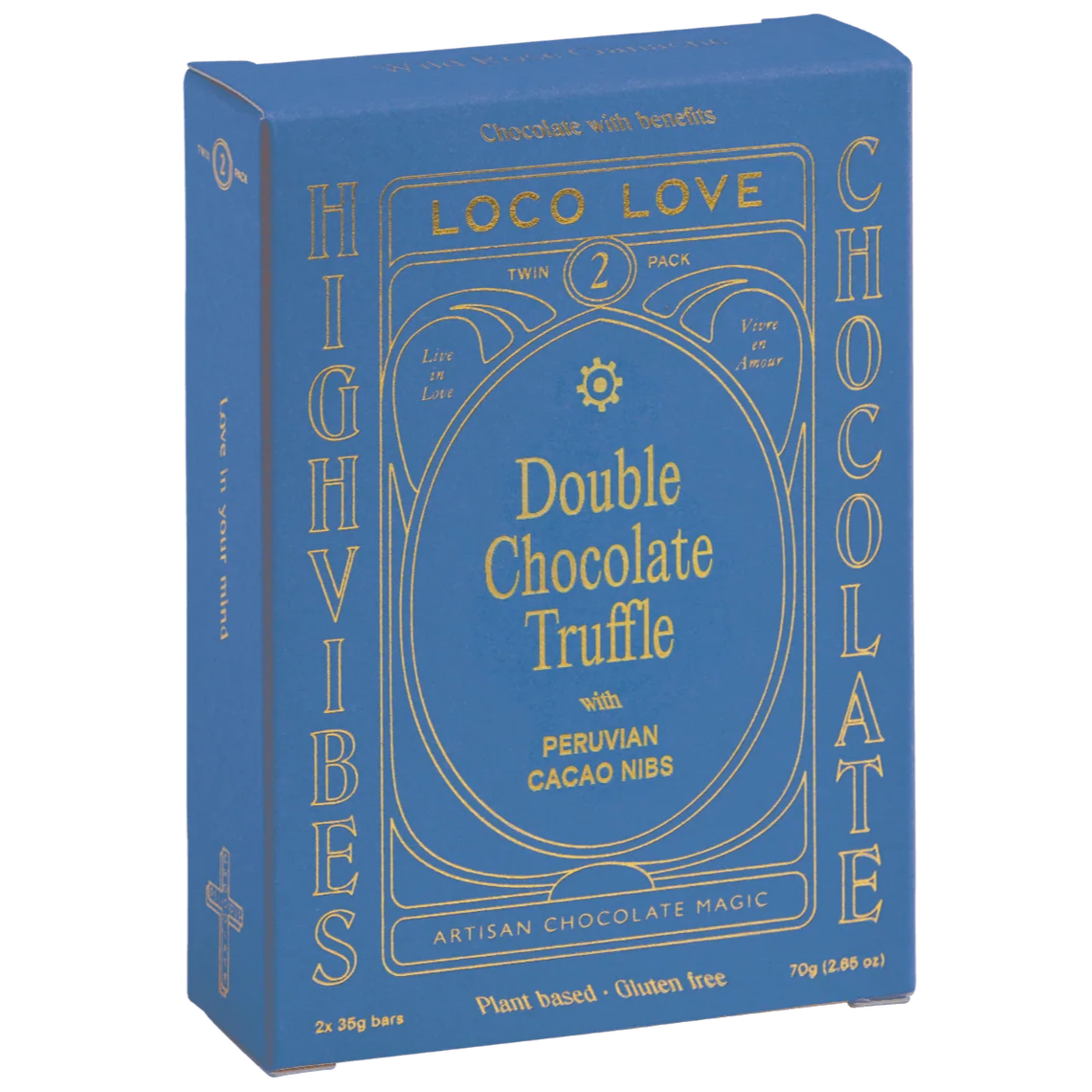 Luvio by Loco Love Double Chocolate Truffle with Peruvian Cacao Nibs 35g x 2 Bars (Expiry 11/2026)