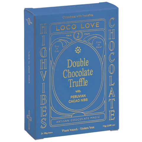 Luvio by Loco Love Double Chocolate Truffle with Peruvian Cacao Nibs 35g x 2 Bars (Expiry 11/2026)