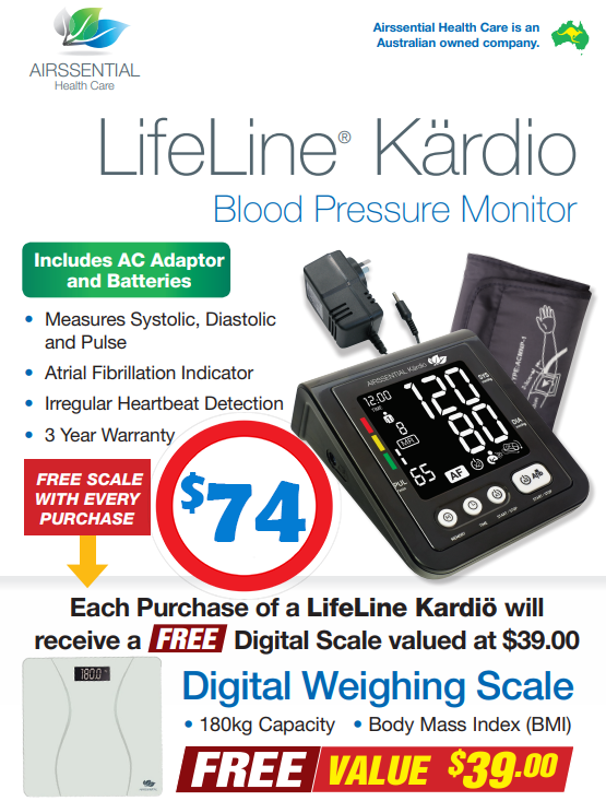 Airssential LifeLine Kärdio Blood Pressure Monitor + Vitalic Digital Scale - Special Bundles