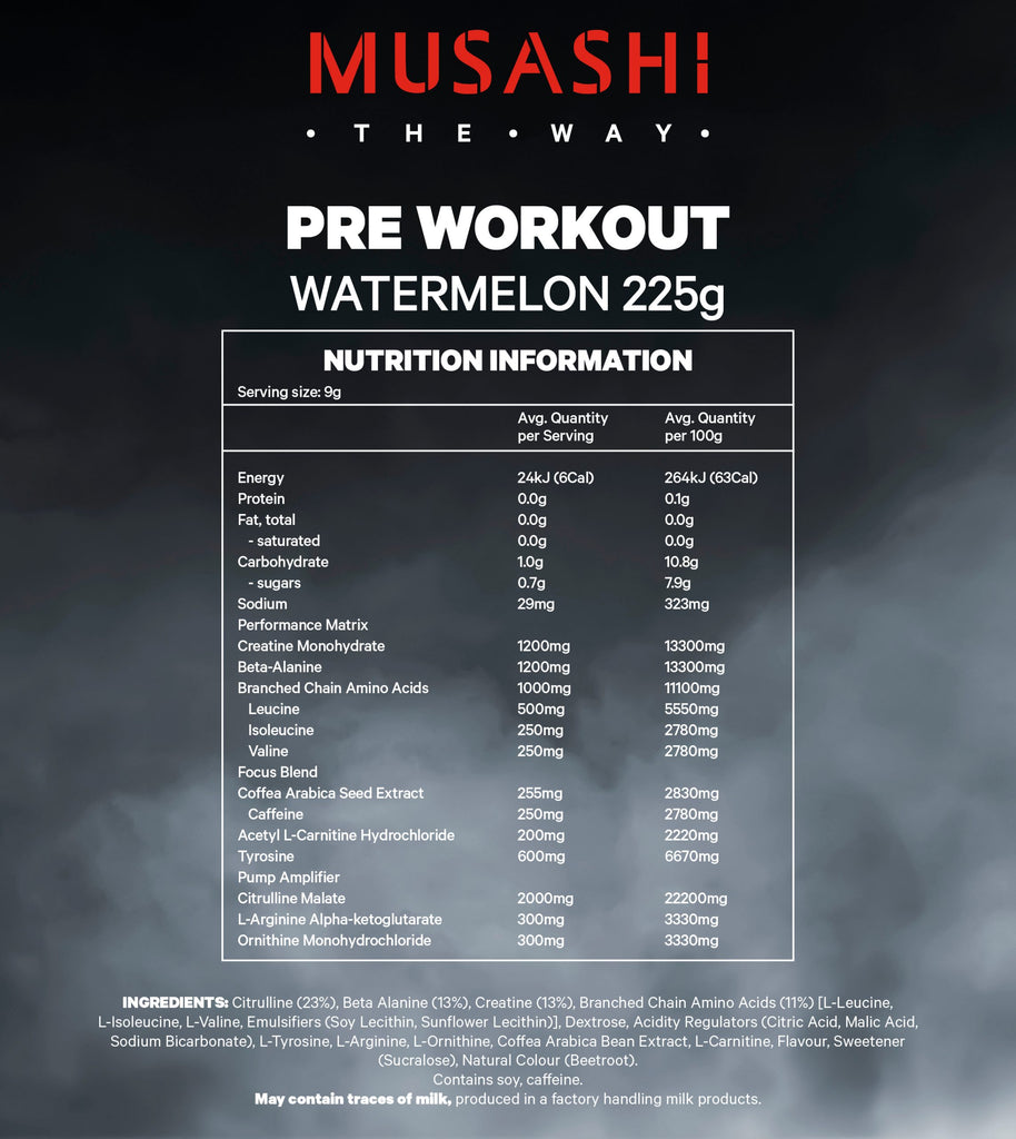 Musashi Pre Workout Watermelon 225g