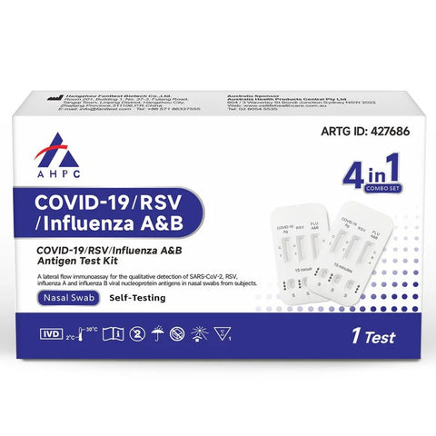 AHPC Covid 19, RSV, Influenza A & B Rapid Antigen Test Nasal (Nasal Swab) 1 Pack