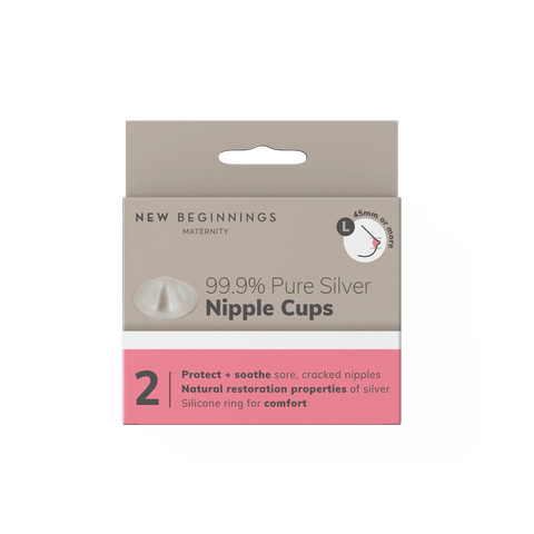 New Beginnings 99.9% Pure Silver Nipple Cups 2 Pack