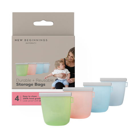 New Beginnings Silicone Reusable Storage Bags 4 Pack