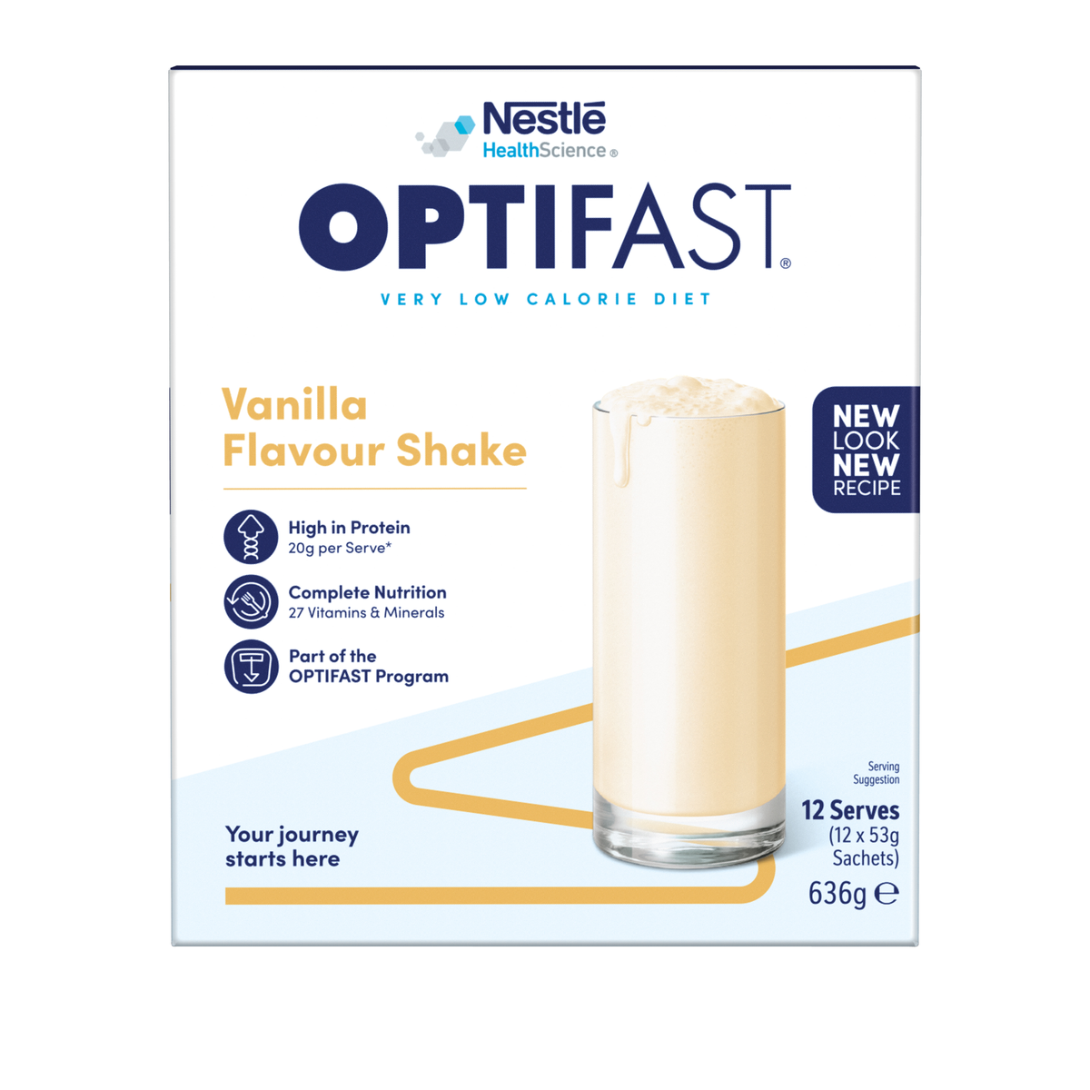 OPTIFAST VLCD Shake Vanilla - 12 Pack 53g Sachets