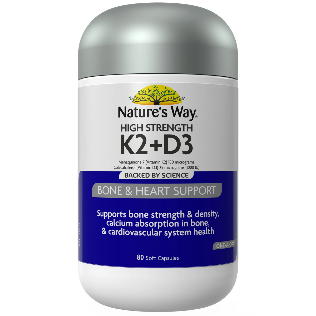 Nature's Way High Strength Vitamin K2 + D3 80 Capsules