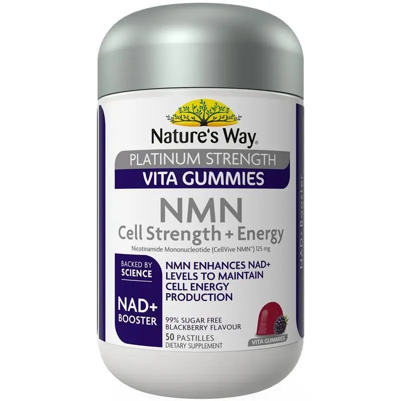 Nature's Way Platinum Strength Vita Gummies NMN Cell Strength + Energy 50 Pastilles