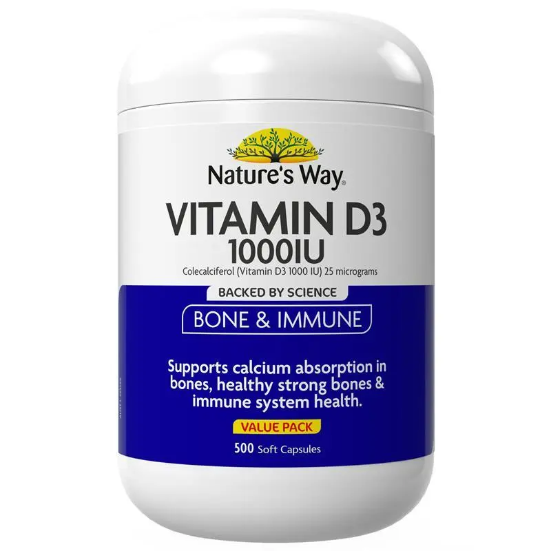 Nature's Way Vitamin D 1000iu 500 Soft Capsules