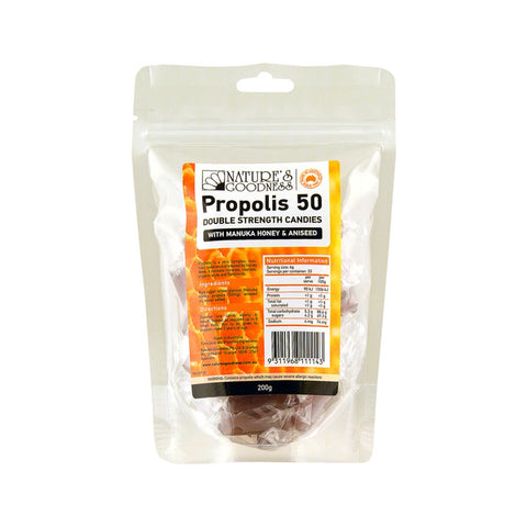 Nature's Goodness Propolis Candies 50mg Double Strength Candies with Manuka Honey & Aniseed 200g