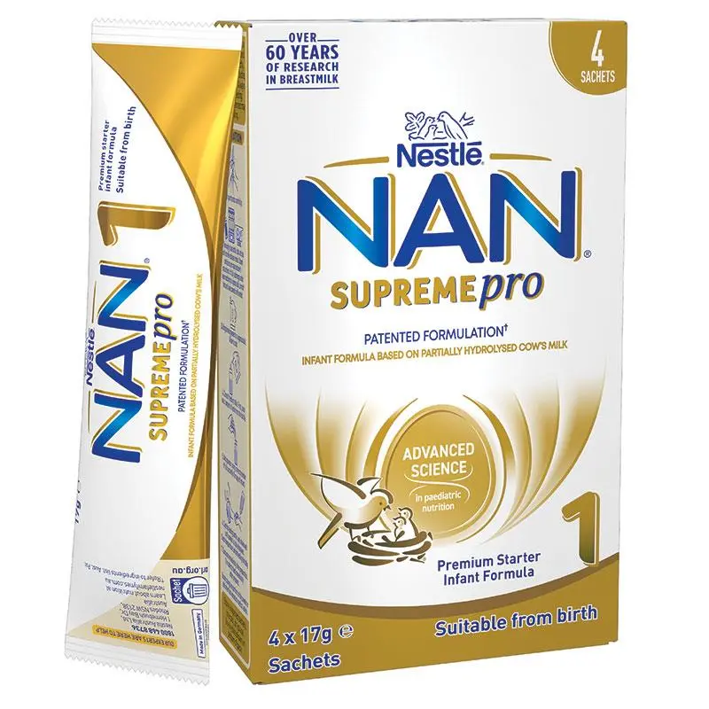 NAN SUPREMEpro 1 Premium Infant Formula Sachets Suitable from Birth 17g x 4 Sachets