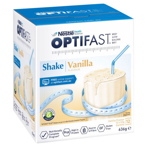 OPTIFAST VLCD Shake Vanilla - 12 Pack 53g Sachets (unboxed)