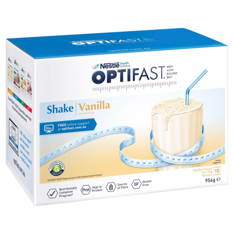 OPTIFAST VLCD Shake Vanilla - 18 Pack 53g Sachets (unboxed)