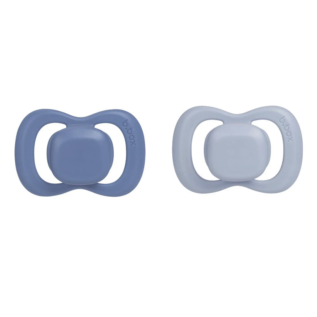 B.Box Pacifier Twin Pack Symmetrical Silicone Teat 6 Months+ - Assorted