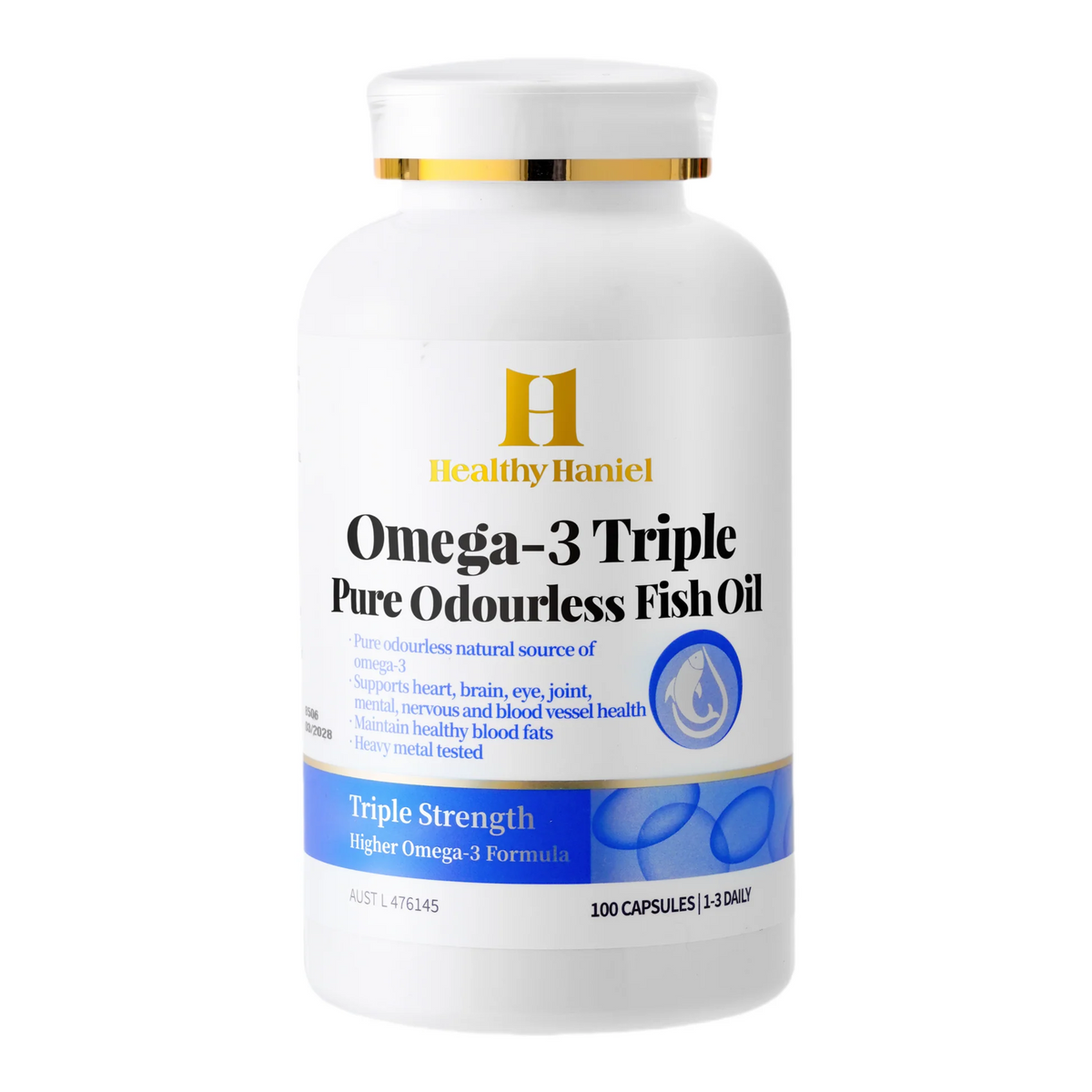 Healthy Haniel Omega-3 Triple Pure Odourless Fish Oil 100 Capsules